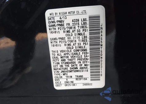 2013 Nissan Rogue S from USA, damaged, VIN JN8AS5MT5DW023118